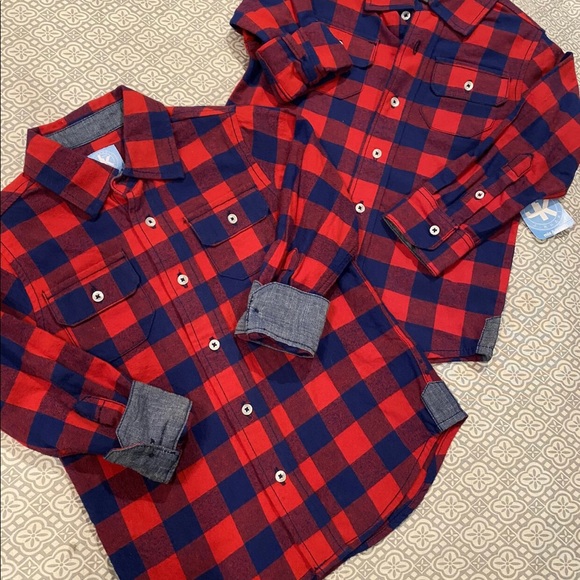 NWT-Boys Buffalo Plaid Button-up Shirt - Picture 11 of 12